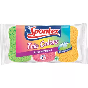 Ergonomische Schwämme Trio Farben x3 - SPONTEX