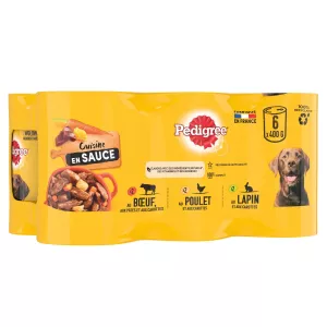 Pastete für ausgewachsene Hunde mit Rind, Huhn und Kaninchen 6x400g - Pedigree