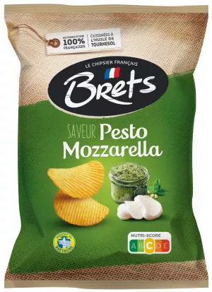 Chips Brets Pesto Mozza, 125G - BRET'S