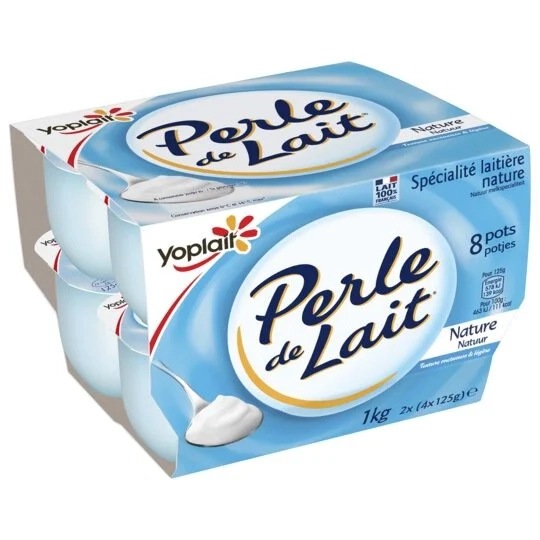 Yaourt Perle of Nature Milk; 8x125g - Yoplait