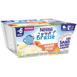 P'tit brewé Bananenpfirsich ohne Zuckerzusatz ab 6 Monaten 4x90g - NESTLE