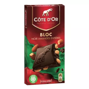 Dunkle Schokoladentafel mit ganzen Mandeln 180g - COTE D'OR