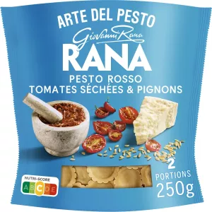 Frische Pasta Ravioli Pesto Rosso Getrocknete Tomaten und Pinienkerne 250g - Rana
