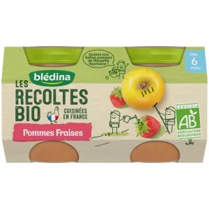 Bio-Apfel-Erdbeer-Kompott ab 6 Monaten 2x130g - BLEDINA