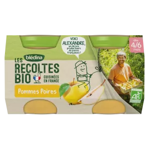 Bio-Apfel-Birnen-Kompott ab 4/6 Monaten 2x130g - BLEDINA