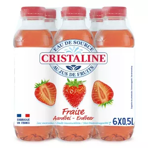Quellwasser mit Fruchtsaft mit Erdbeergeschmack 6x50cl - Cristaline
