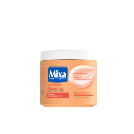 Gesicht, Körper, Handcreme, feuchtigkeitsspendende Reparatur, 72 Stunden, für besonders trockene Haut, hypoallergene Sheabutter, 400 ml - MIXA
