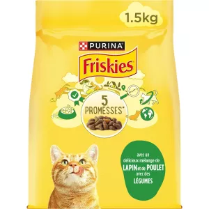 Trockenfutter für ausgewachsene Katzen mit Kaninchen, Huhn und Gemüse 1,5 kg - FRISKIES
